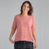 RED STRIPED WOMAN T-SHIRT