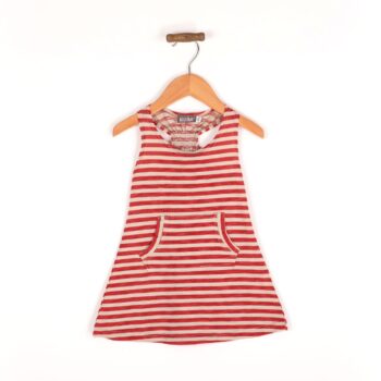 RED STRIPED DRESS FOR BABY