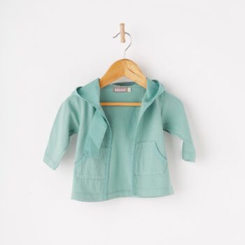 Chaqueta capucha de algodón con botón bebé